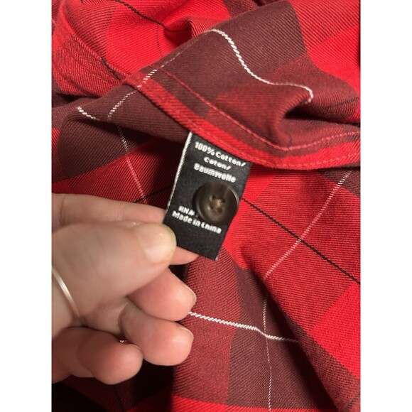 Cookies Flannel Shirt Mens Small Plaid Colorblock Button Up Shacket Winter Cozy - Picture 9 of 10